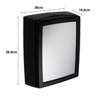 Armário Banheiro Espelheira Sobrepor Preto | 30x11x37cm | 01